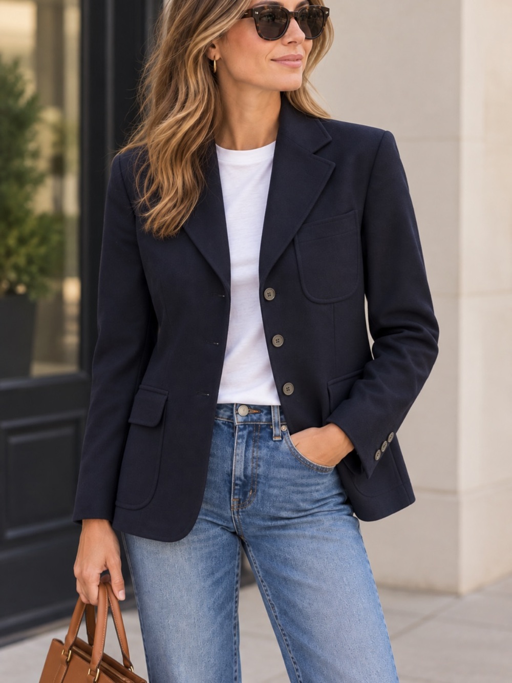 Vintage Ralph Lauren Navy Wool Blazer Women’s Size 6 Made in USA